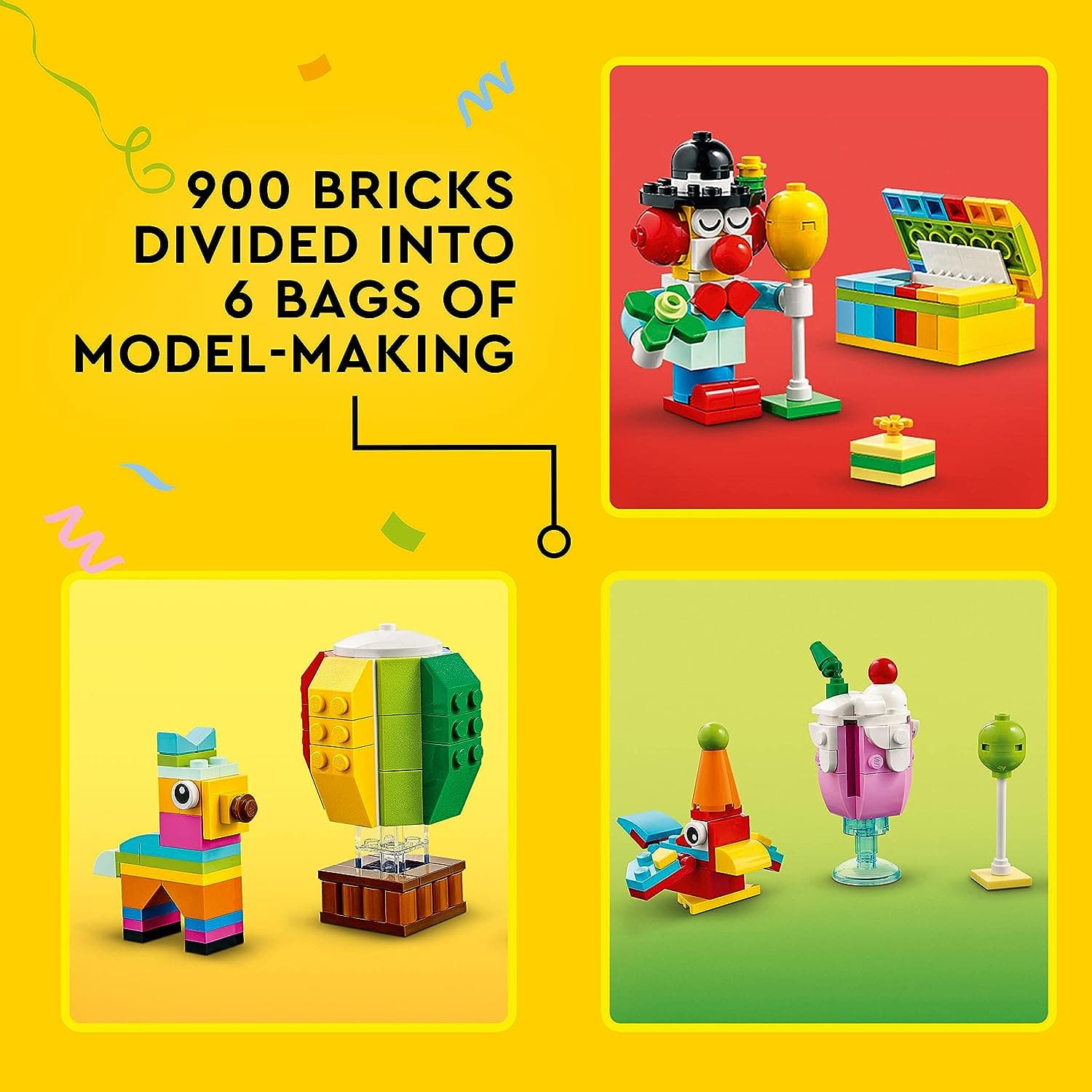 Buy LEGO,LEGO 11029 Classic Creative Party Box Bricks Set, Family Games to Play Together, Includes 12 Mini-Build Toys: Teddy Bear, Clown, Unicorn, Fun for All Aged 5 Plus - Gadcet UK | UK | London | Scotland | Wales| Ireland | Near Me | Cheap | Pay In 3 | Toys & Games